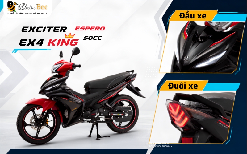 Xe 50cc thể thao EX4 King đa dạng màu sắc phù hợp