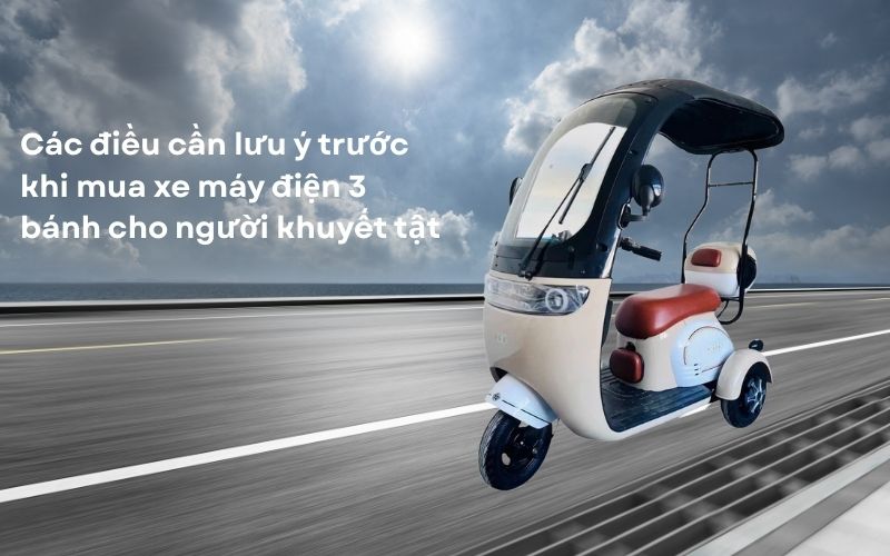Các điều cần lưu ý trước khi mua xe máy điện 3 bánh cho người khuyết tật