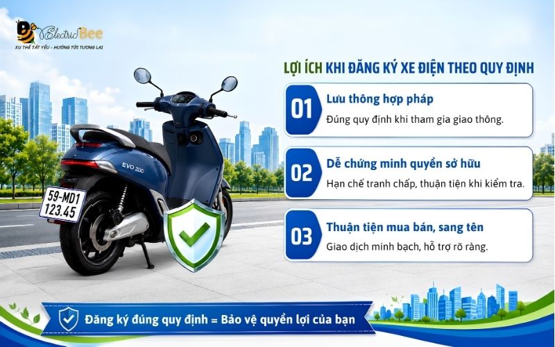 Lợi ích khi đăng ký xe điện đúng quy định