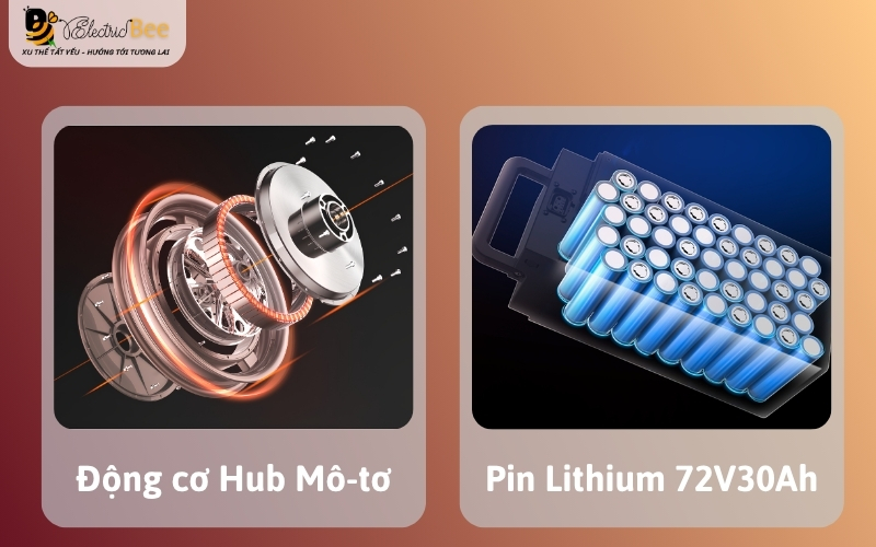 Động cơ Hub Mô-tơ và Pin Lithium xe điện YADEA VELAX