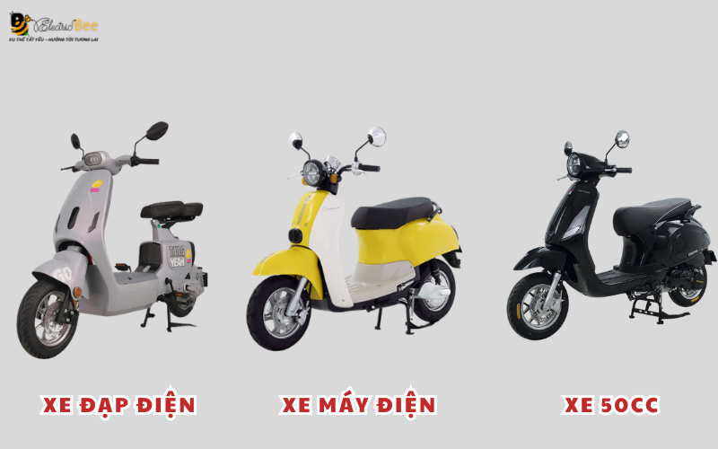 Xe không cần bằng lái gồm xe đạp điện, máy điện và 50cc phù hợp từng nhu cầu