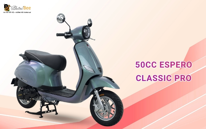 Xe máy 50cc Espero Classic Pro có mặt đồng hồ điện tử hiện đại