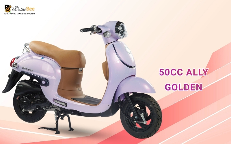 Xe máy 50cc Ally Golden thanh lịch, gọn nhẹ cho học sinh nữ