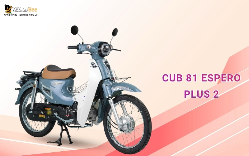 Xe máy 50cc cho nữ Cub 81 Espero Plus 2 có đèn bi cầu LED nổi bật