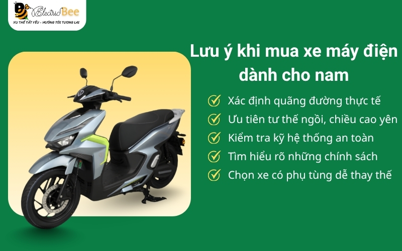 Những lưu ý khi mua xe máy điện dành cho nam