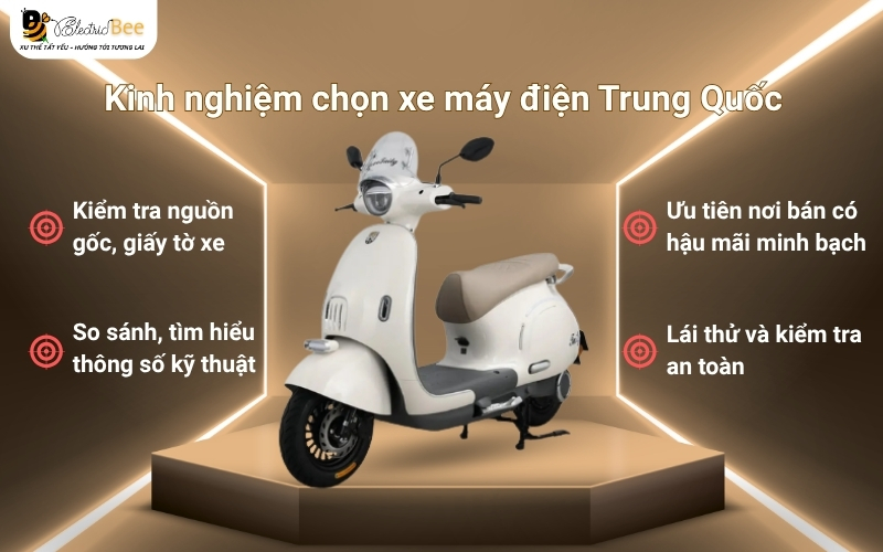 Kinh nghiệm chọn mua xe máy điện Trung Quốc