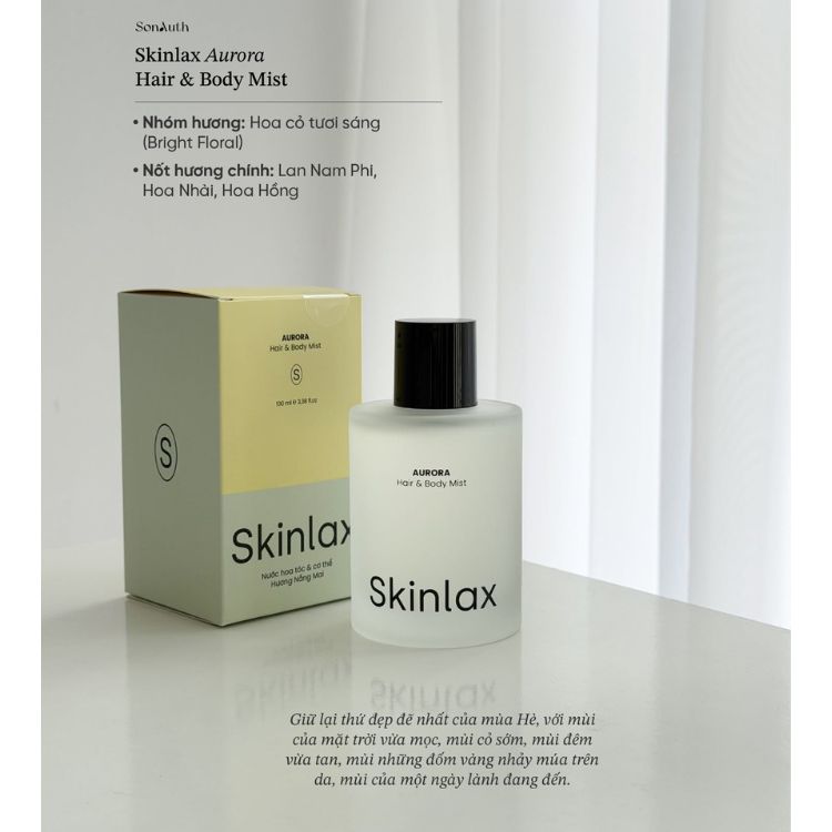 Xịt thơm cơ thể và tóc Skinlax Hair & Body Mist - Aurora