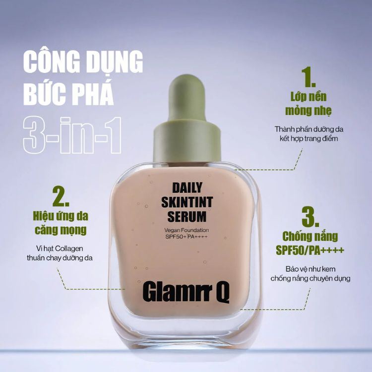 Glamrr Q Daily Skintint Serum Vegan Foundation