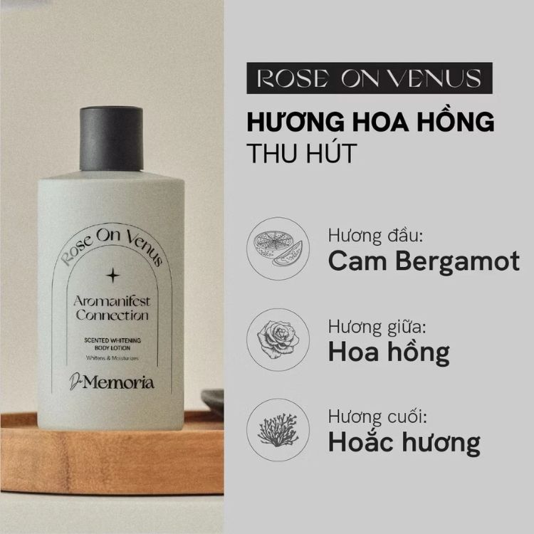 De Memoria Scented Brightening Body Lotion Rose On Venus