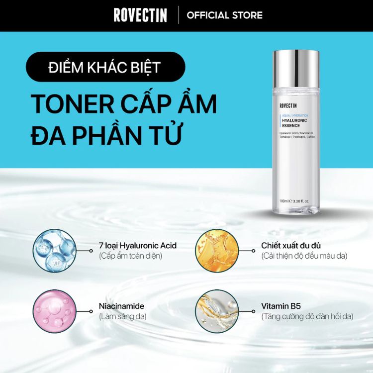Tinh Chất Dưỡng Ẩm Rovectin Aqua Hyaluronic Essence