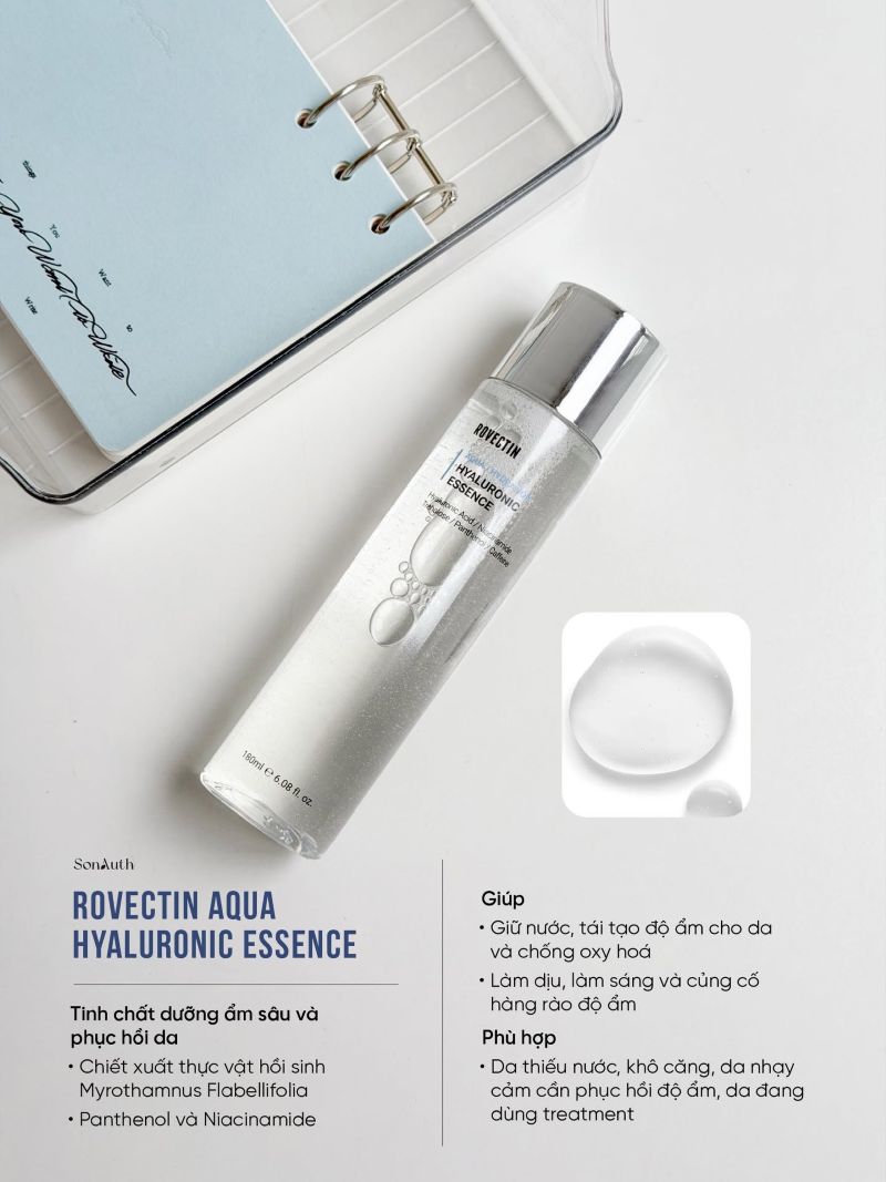 Tinh Chất Dưỡng Ẩm Rovectin Aqua Hyaluronic Essence