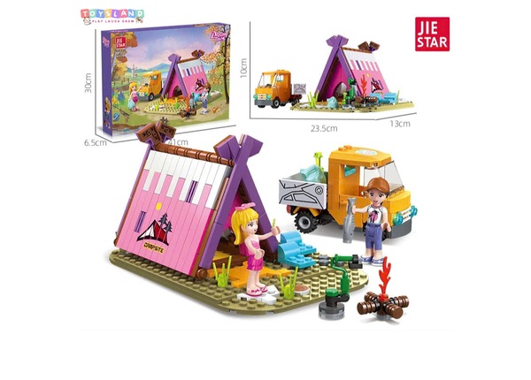 Hộp logo ráp lều cắm trại 348 miếng Jie Star của Toysland