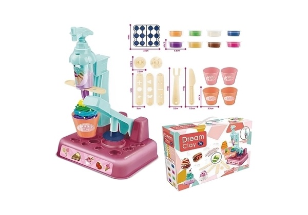 Hộp đất sét làm kem, bánh + máy ép 8 hũ của Toysland luôn có sức hút với các bé vừa chơi vừa học