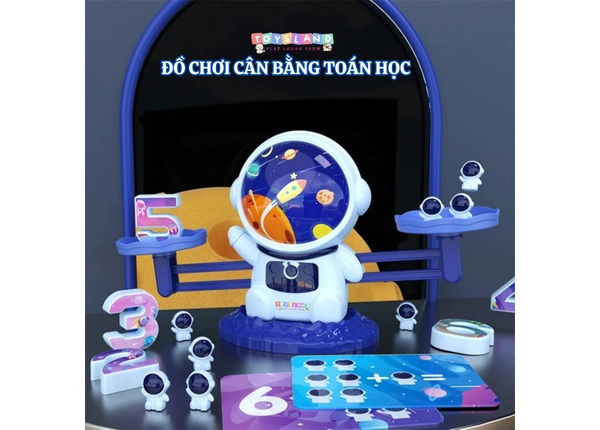 Hộp trò chơi thẻ bài đánh vần tiếng anh + cân toán học phi hành gia