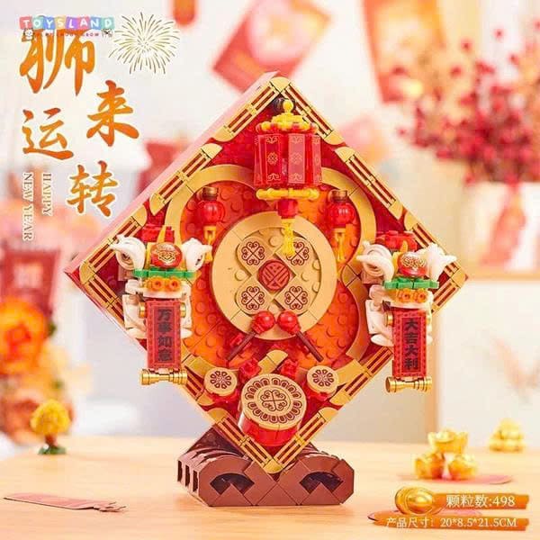 Bộ đồ chơi lego lắp ráp liễn Tết lân