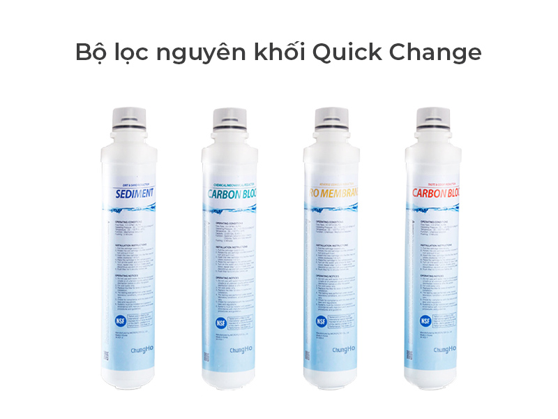 Hệ thống bộ lọc máy lọc nước tủ bếp ChungHo M9 Undersink: Lõi lọc nguyên khối, công nghệ RO, lọc sạch 99,99%
