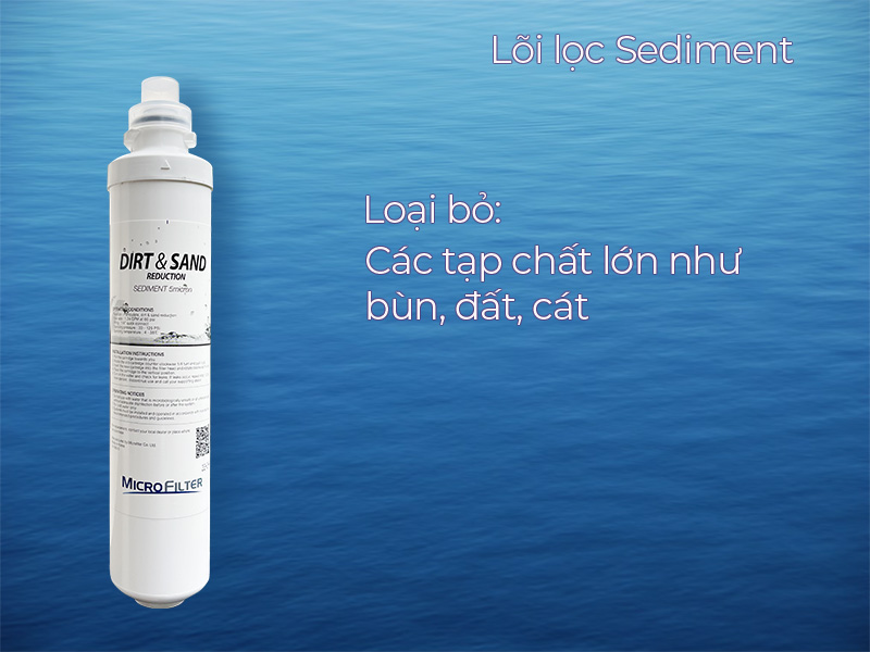 Lõi lọc Sediment trong máy lọc nước UF - Loại bỏ cặn bẩn, tạp chất kích thước lớn