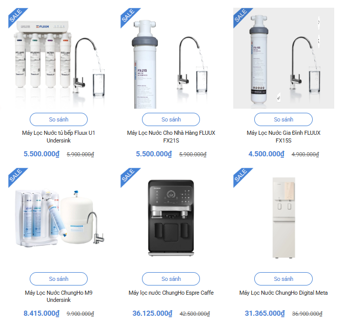 Máy lọc nước ChungHo đa dạng