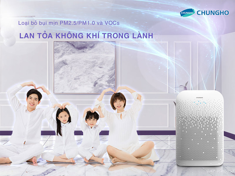 Máy lọc không khí ChungHo loại bỏ bụi mịn, bảo vệ sức khỏe tim mạch hiệu quả