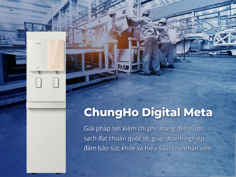 Máy lọc nước ChungHo đặt tại văn phòng hiện đại, cung cấp nguồn nước sạch và tinh khiết cho nhân viên.