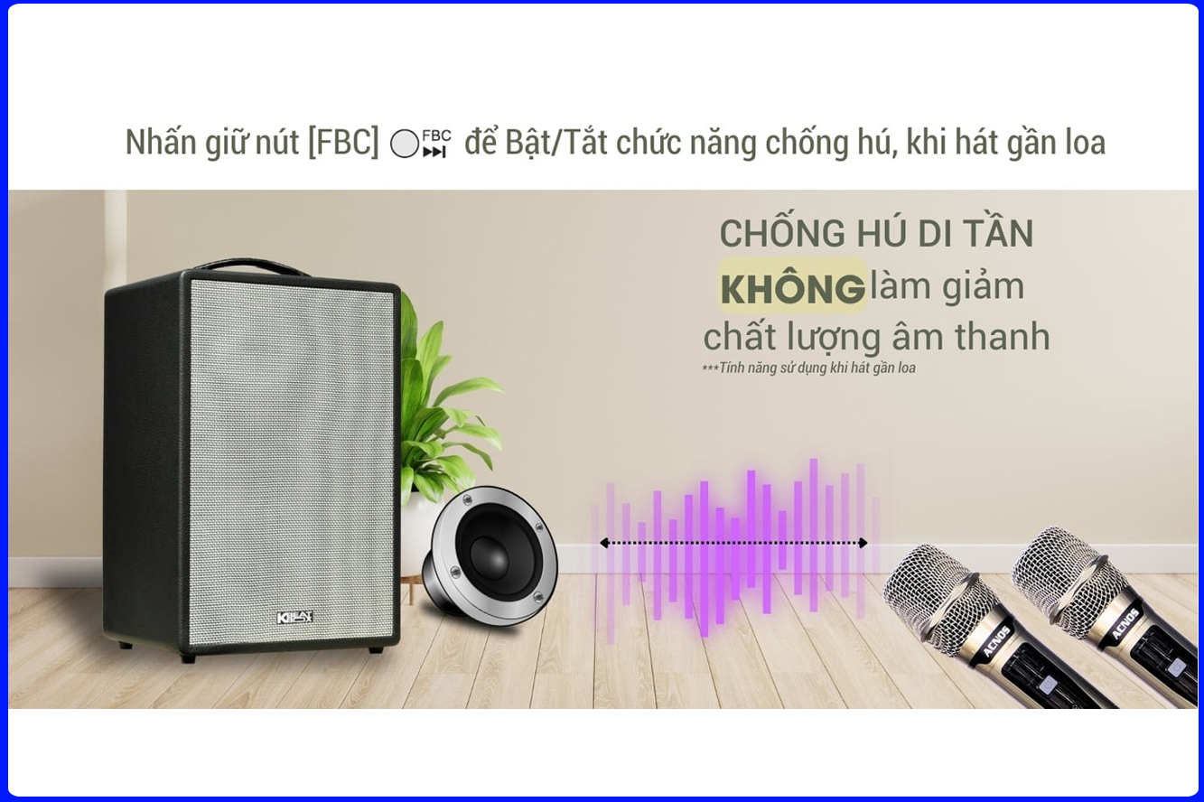 Loa Karaoke ACNOS CS201V công nghệ chống hú di tần