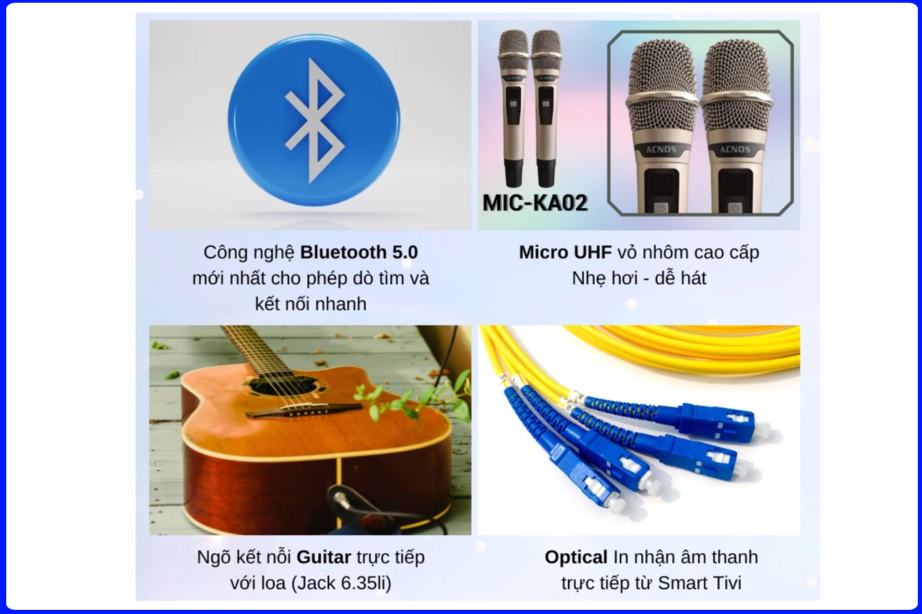 Loa karaoke acnos cs550 luxury đa dạng cổng kết nối