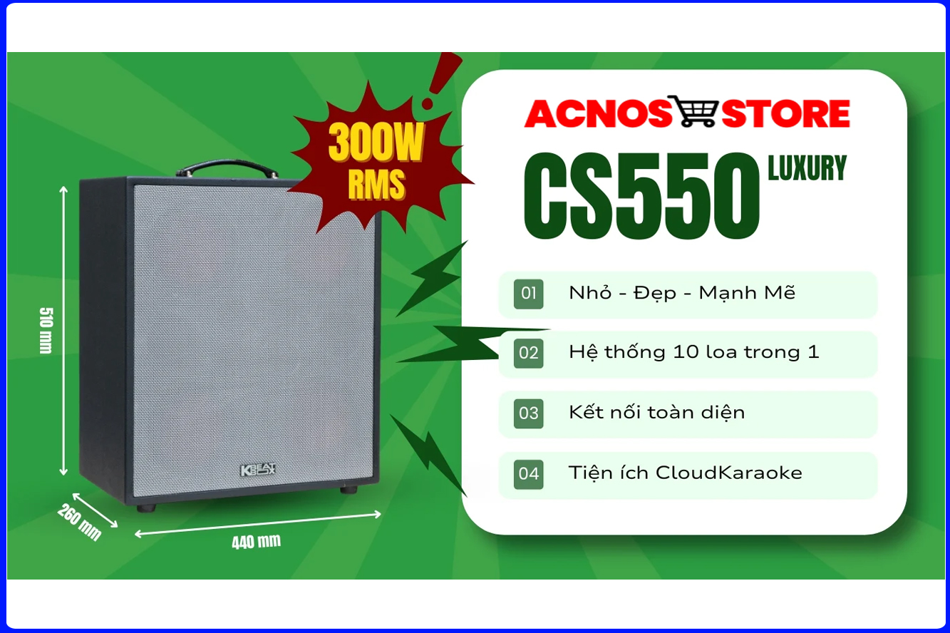 Loa karaoke acnos cs550 luxury thiết kế sang trọng