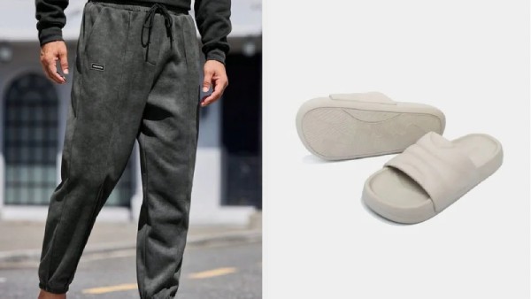 Phối đồ dép quai ngang nam với sweater + quần nỉ jogger + kính tròn cổ điển