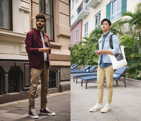 Quần dài + Áo khoác + Áo thun lịch sự, phóng khoáng