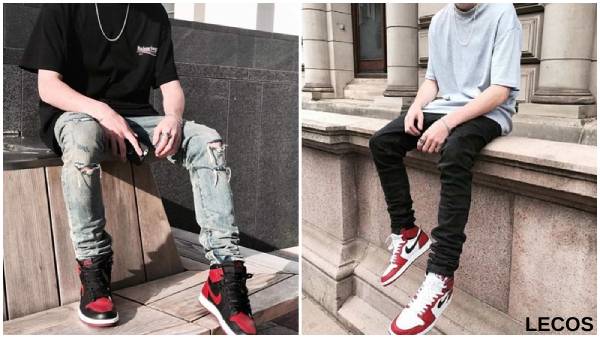 Phối đồ với giày jordan đỏ