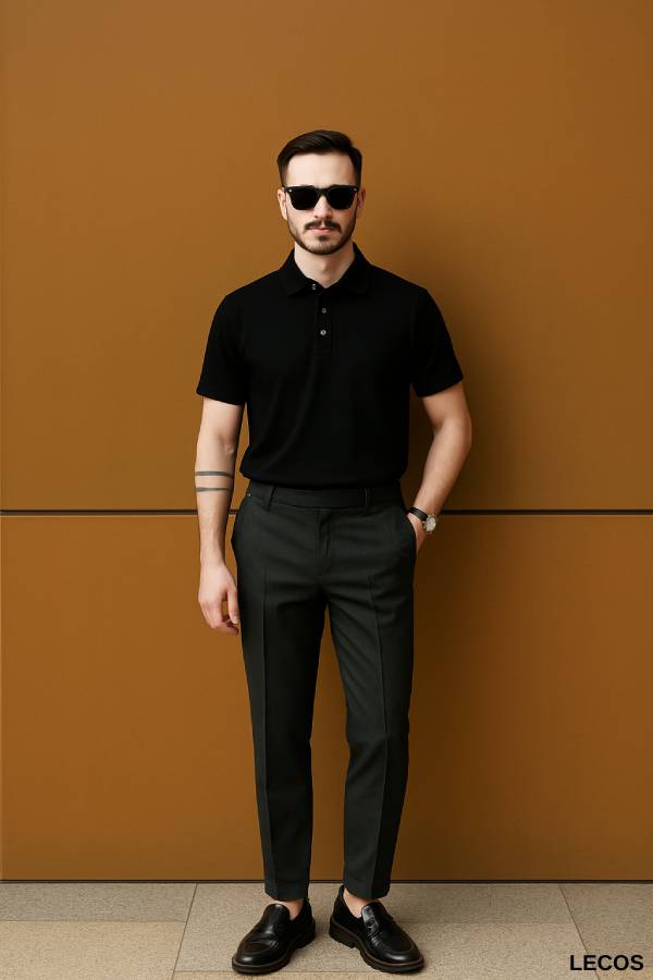 Phối giày loafer với áo polo thoải mái