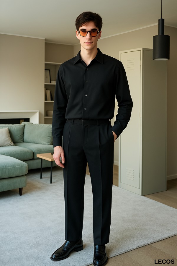 Phối giày loafer với quần ống đứng thanh lịch