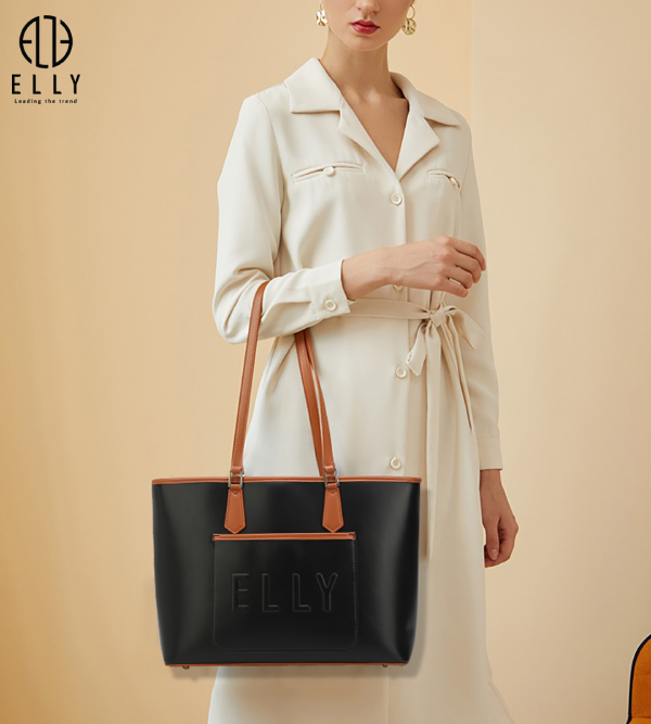 Phối đồ với túi tote và váy liền thân