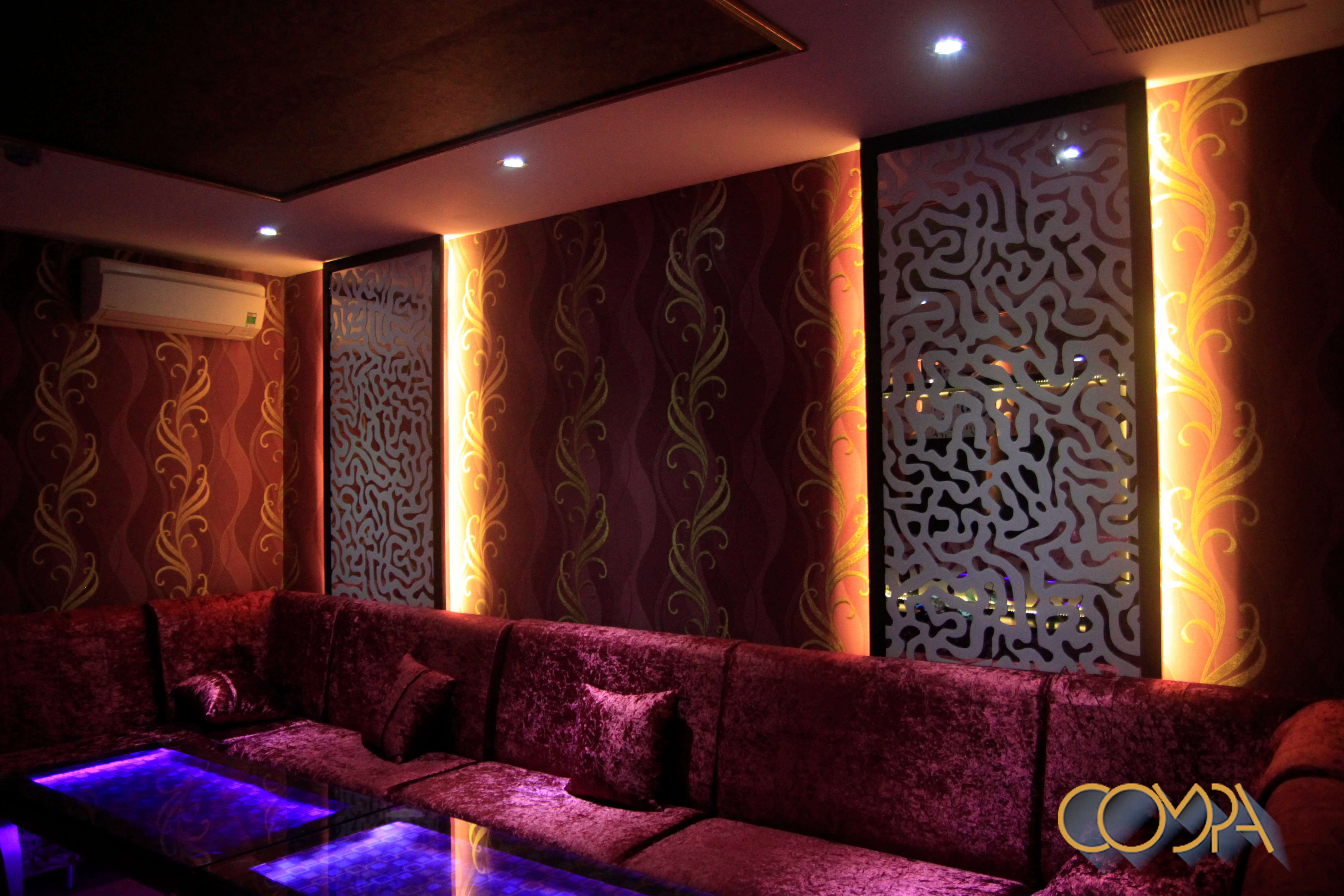 Hình ảnh chi tiết nội thất phòng Karaoke Cream với phong cách hiện đại