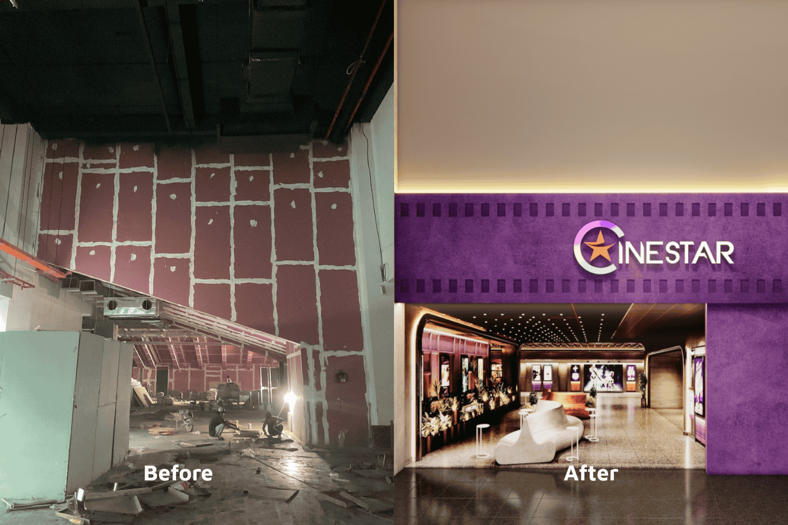 Ảnh cổng phụ trước và sau hoàn thiện