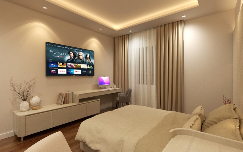 Ánh sáng vàng ấm mang lại cảm giác ấm áp, thư giãn và riêng tư