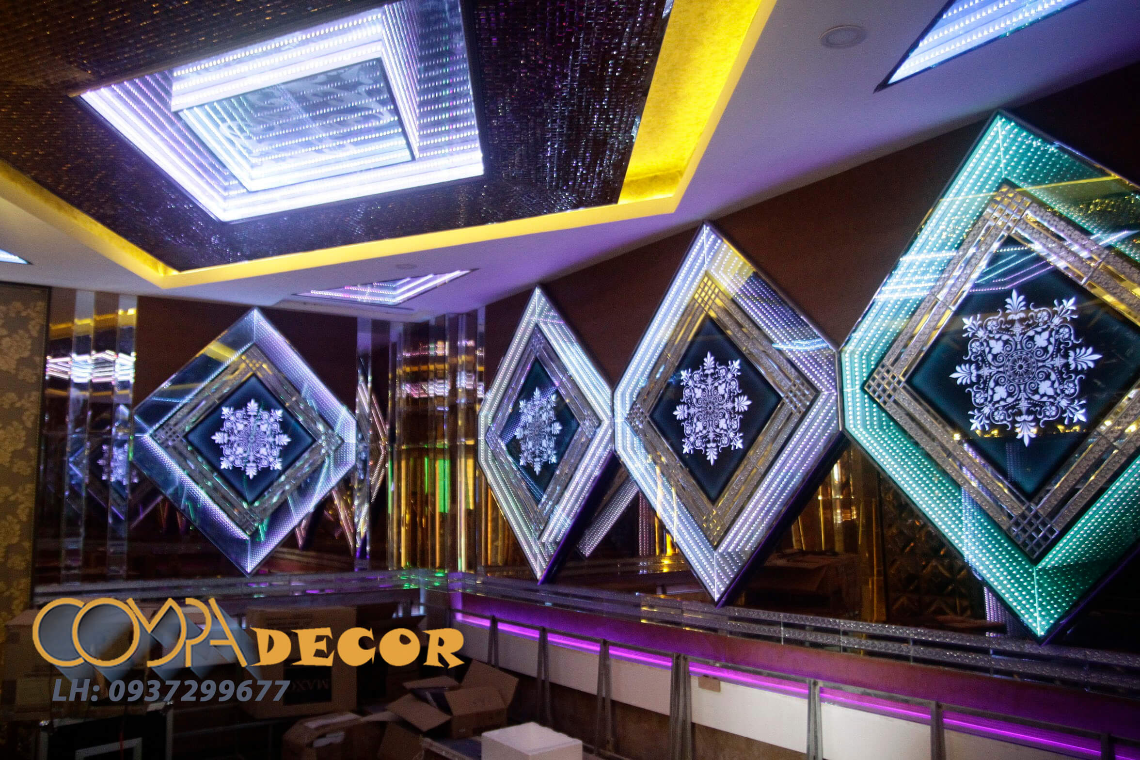 Hình ảnh chi tiết làm nên sự chặt chẽ, tinh tế cho tổng thể công trình Karaoke Ninety One