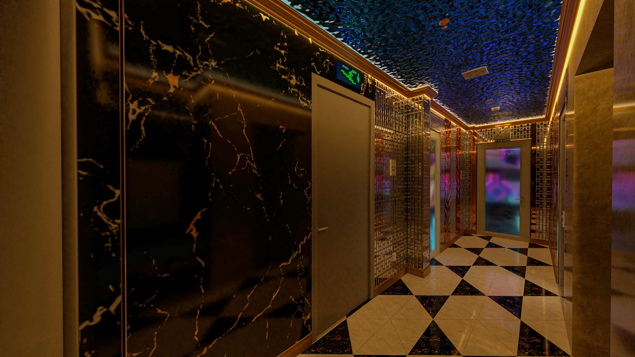 Bố cục hành lang được xử lý khéo léo giúp không gian nhỏ trở nên rộng rãi và đẳng cấp hơn