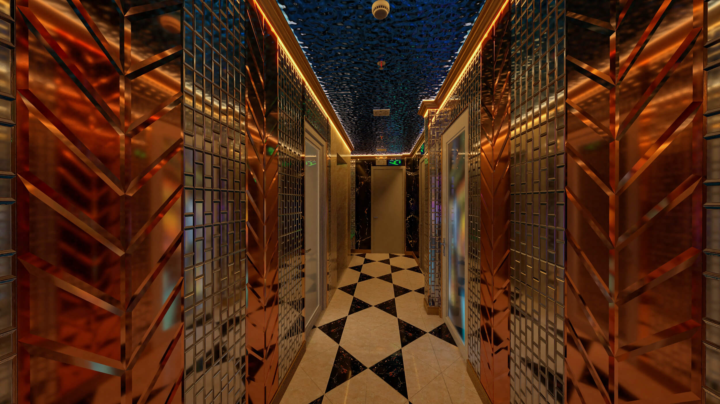 Bố cục hành lang được xử lý khéo léo giúp không gian nhỏ trở nên rộng rãi và đẳng cấp hơn