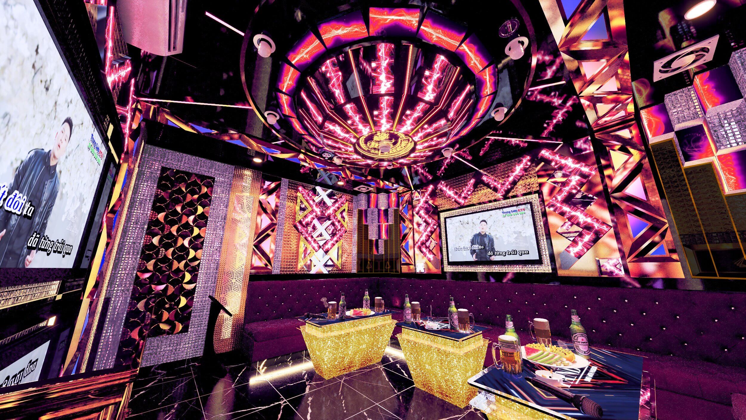 Mẫu phòng karaoke hiện đại đã thi công - Karaoke Pandora