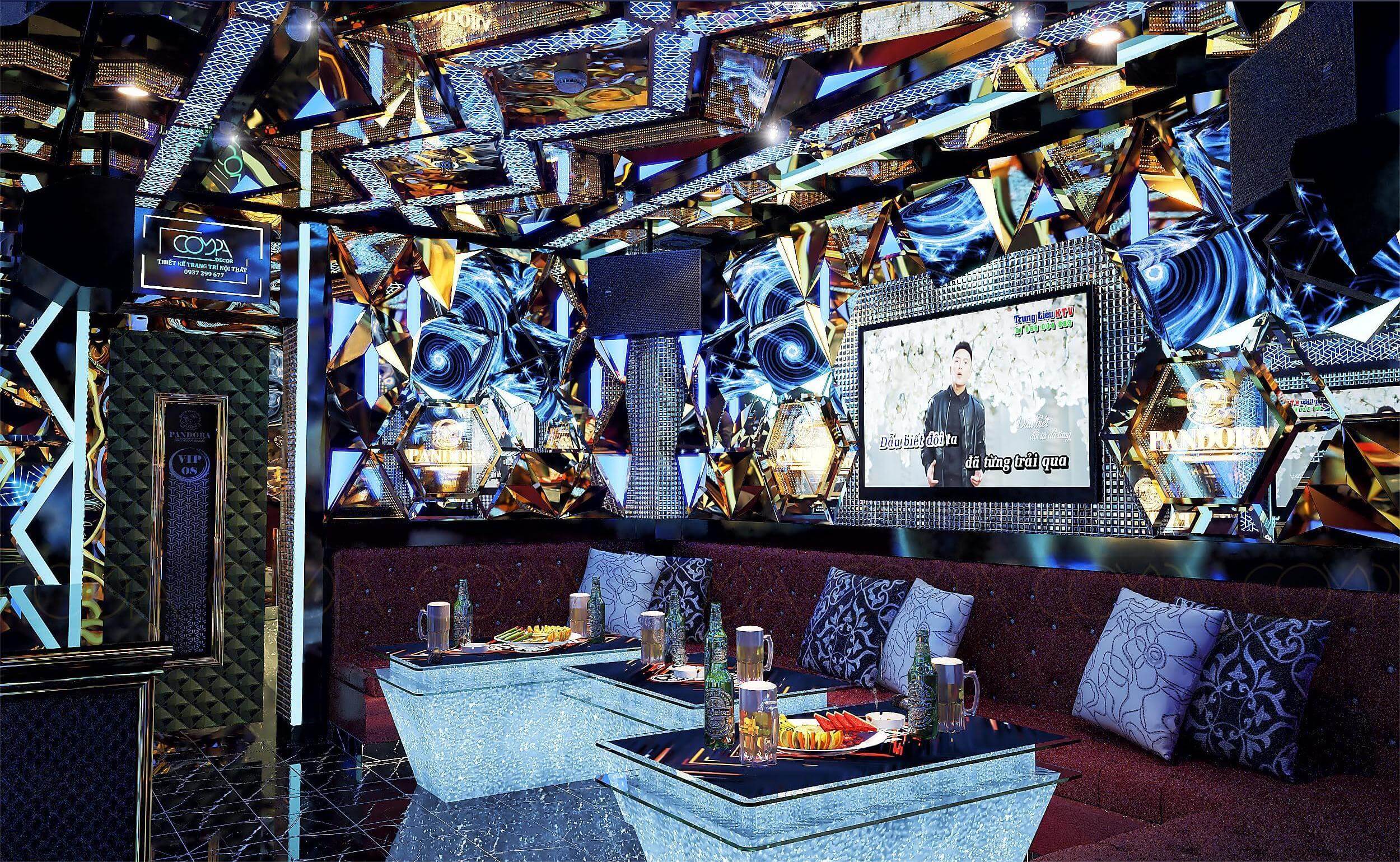 Mẫu phòng karaoke hiện đại đã thi công - Karaoke Pandora