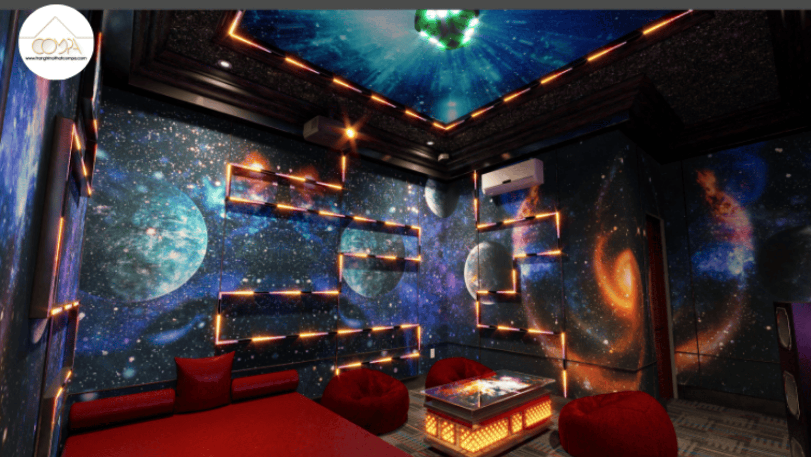 HÌNH ẢNH THI CÔNG THỰC TẾ PHÒNG KARAOKE - MẪU PHÒNG VỚI CHI PHÍ ĐẦU TƯ THẤP