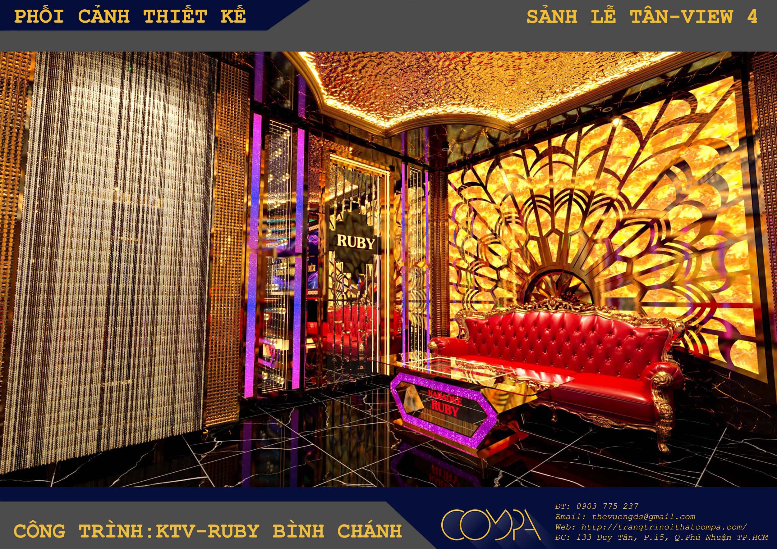 Mẫu thiết kế thi công quán karaoke ruby