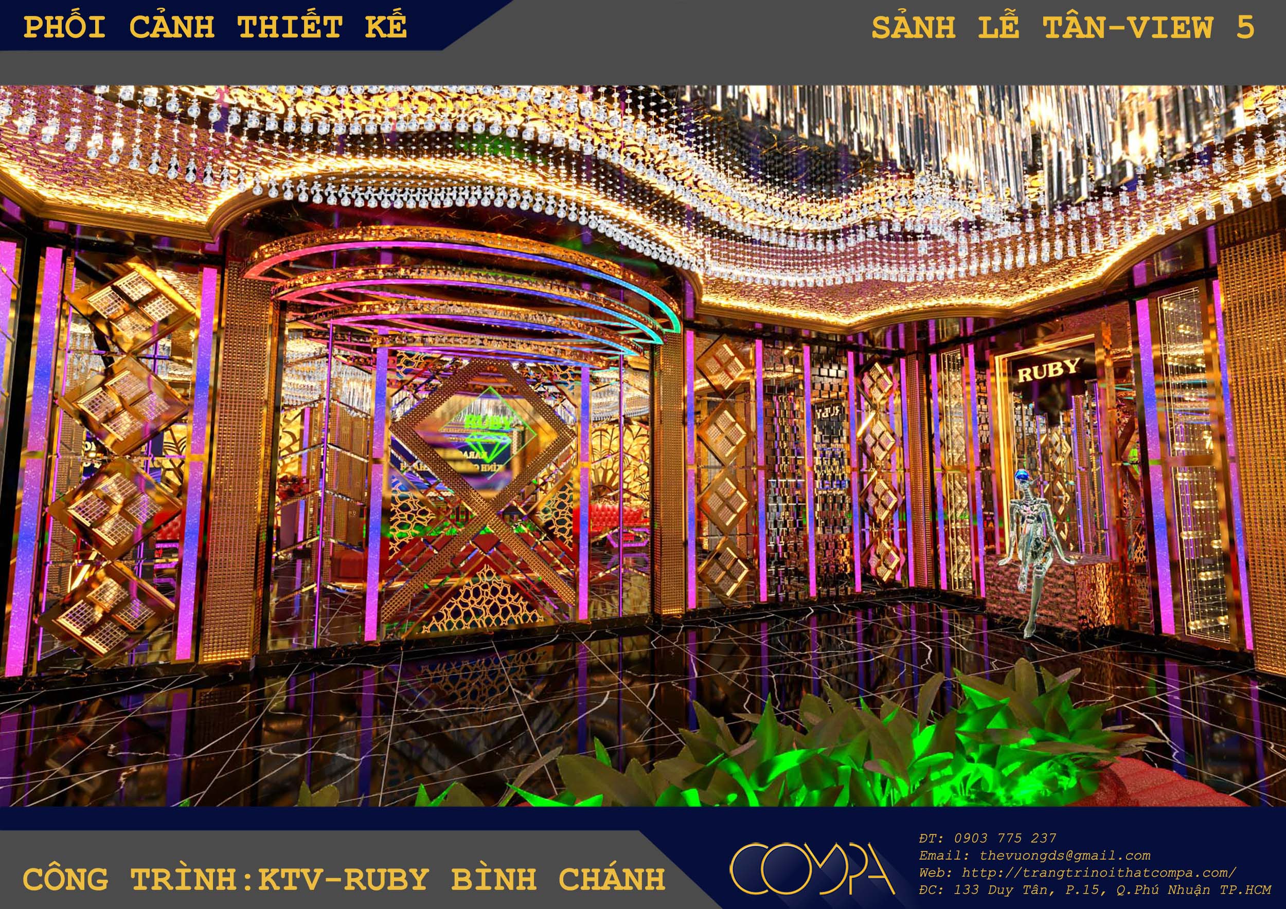 Mẫu thiết kế thi công quán karaoke ruby