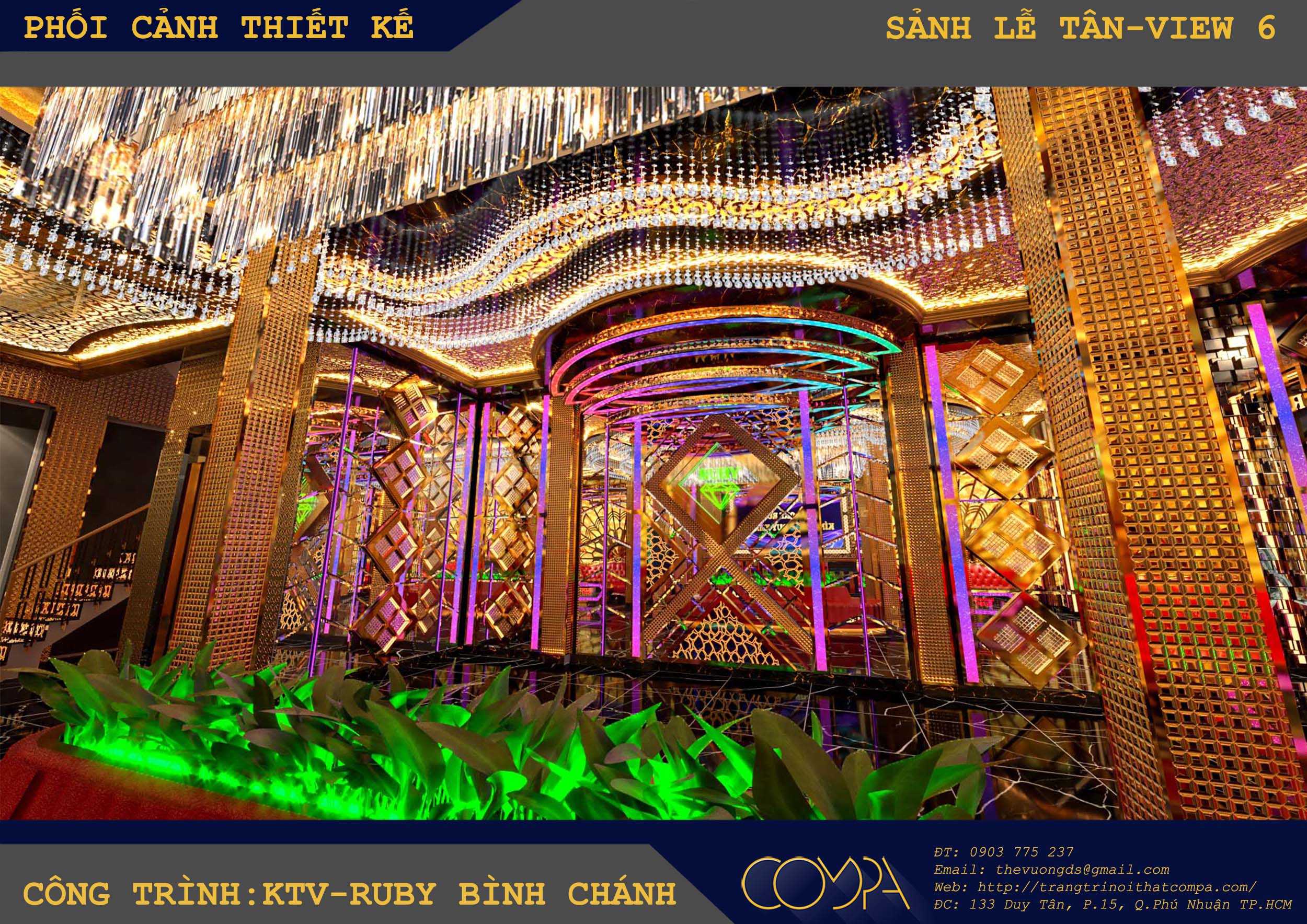 Mẫu thiết kế thi công quán karaoke ruby