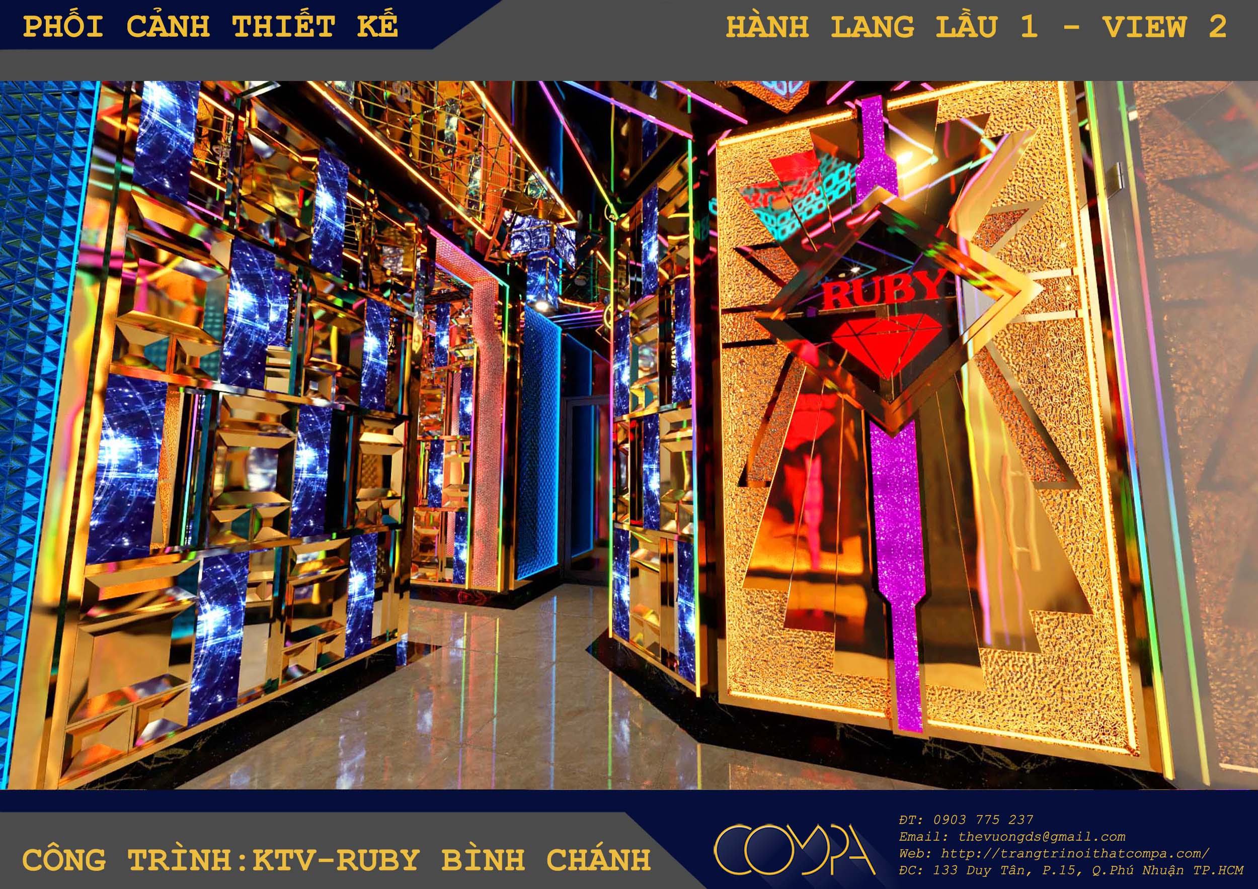 Mẫu thiết kế thi công quán karaoke ruby