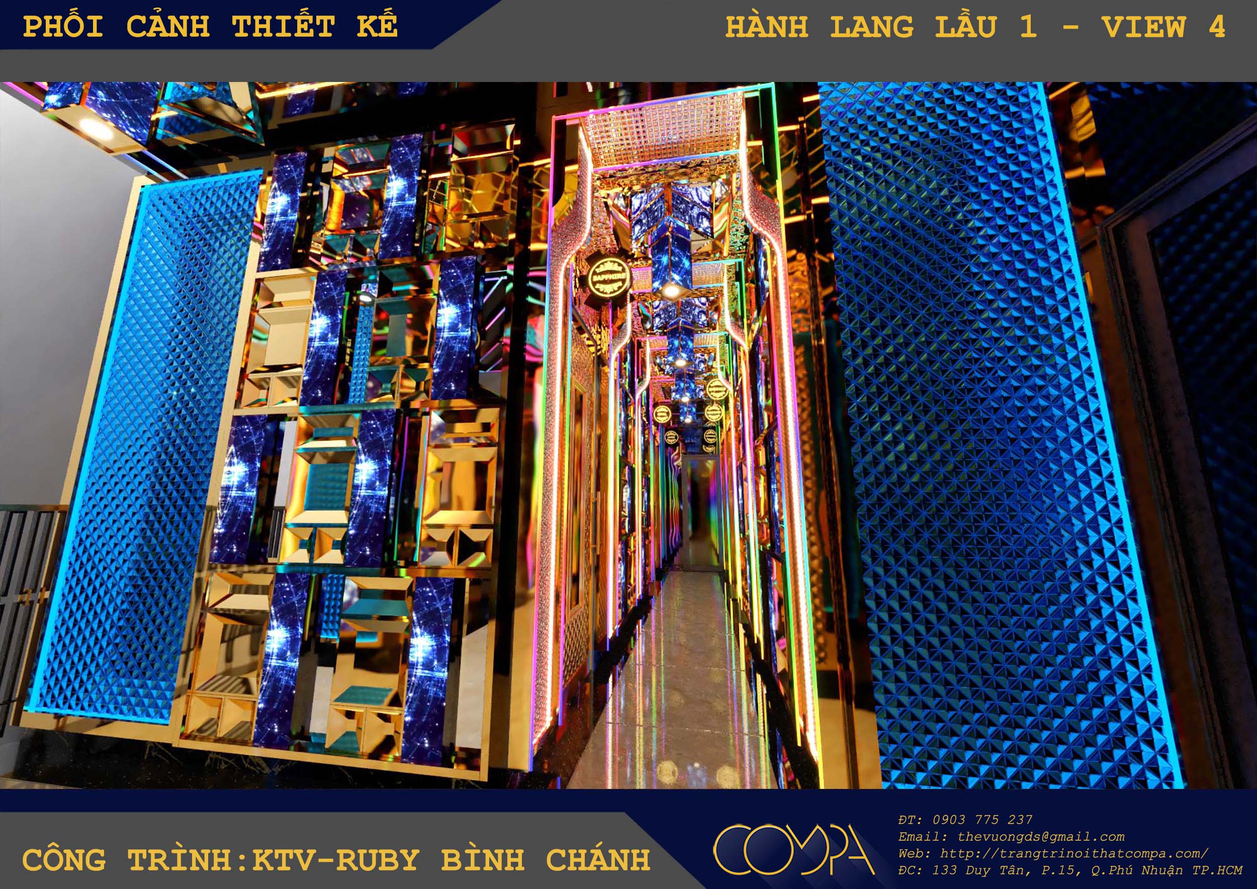 Mẫu thiết kế thi công quán karaoke ruby