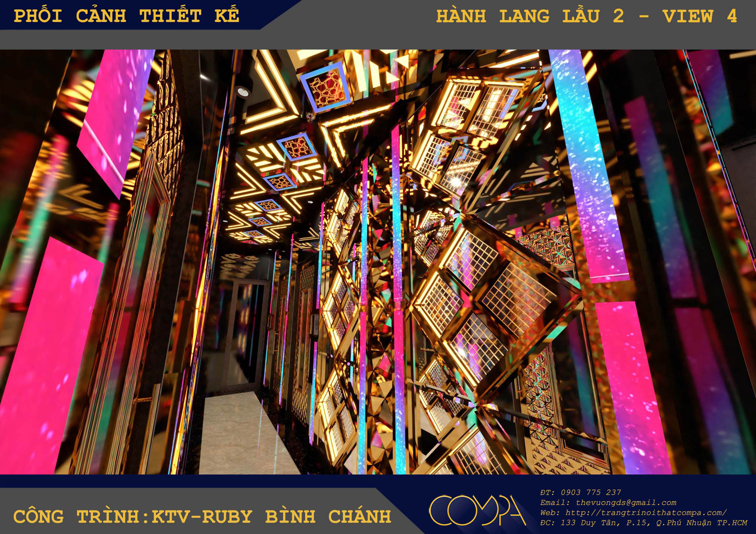 Mẫu thiết kế thi công quán karaoke ruby