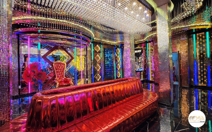 Hình ảnh thực tế thiết kế thi công karaoke ruby