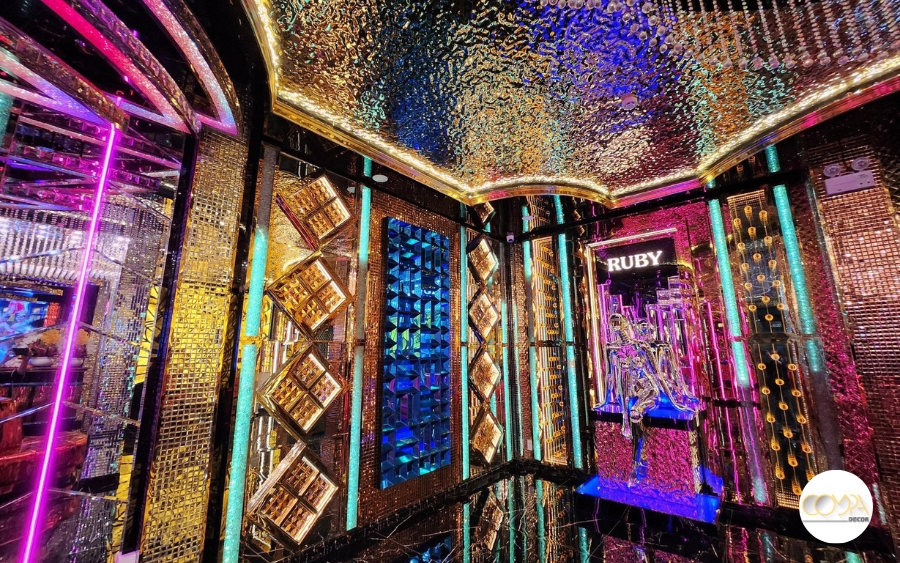 Hình ảnh thực tế thiết kế thi công karaoke ruby